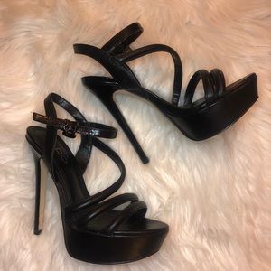 Black platform leather stiletto size 6